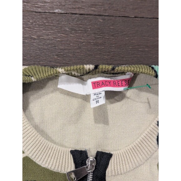 Womens Tracy Reese By Anthropologie Sz Medium Zip Up Cropped Cardigan - Picture 5 of 5